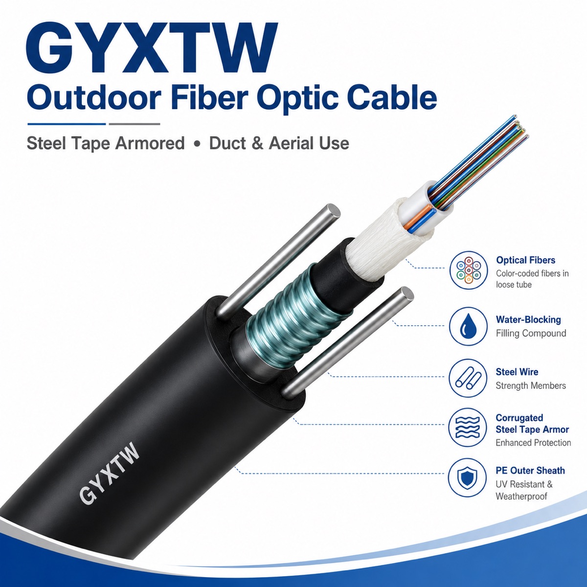 GYXTW Outdoor Fiber Optic Cable